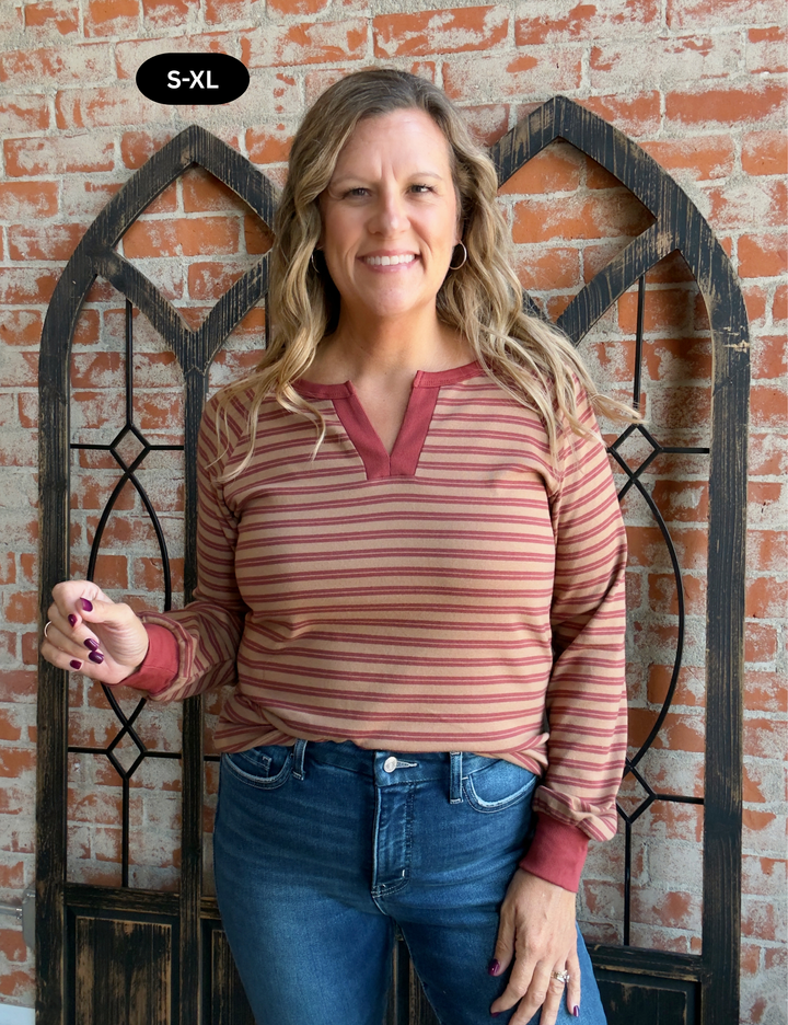 Make The Best Of It Stripe Long Sleeve