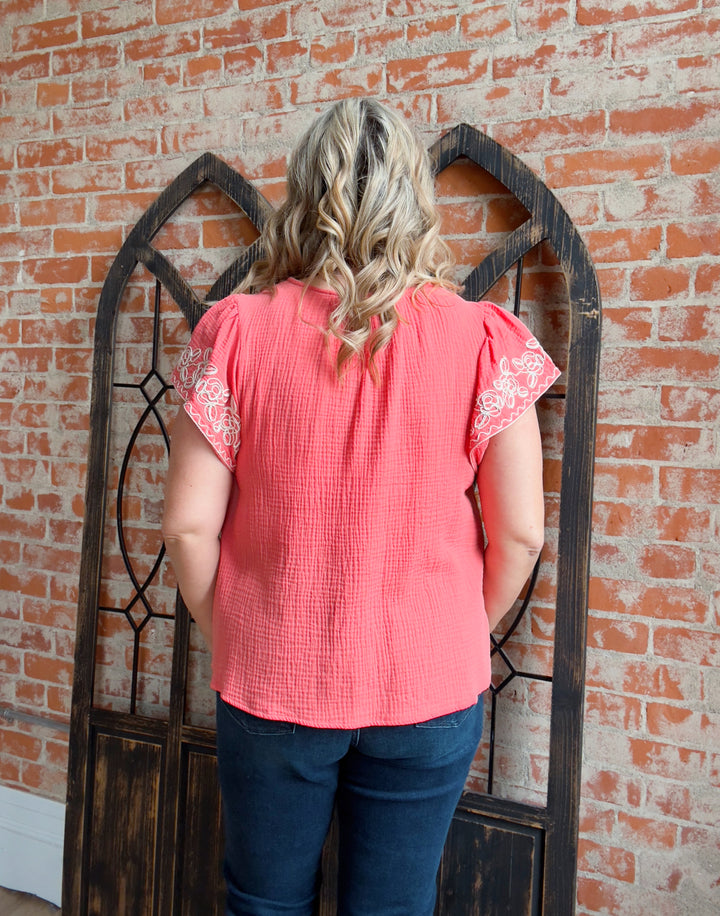 Raise Your Standards Embroidered Blouse
