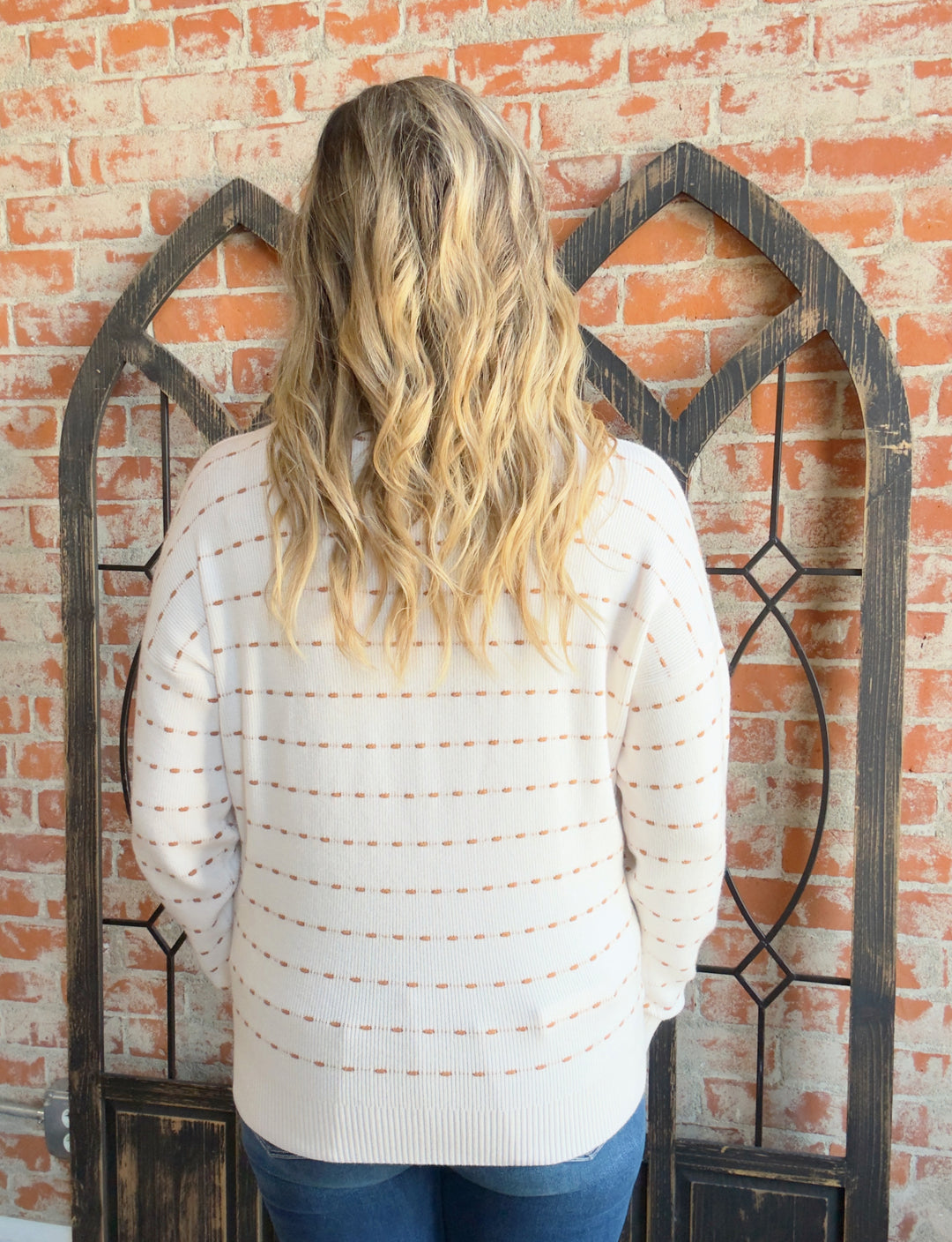 Golden Moment Skip Stripe Sweater