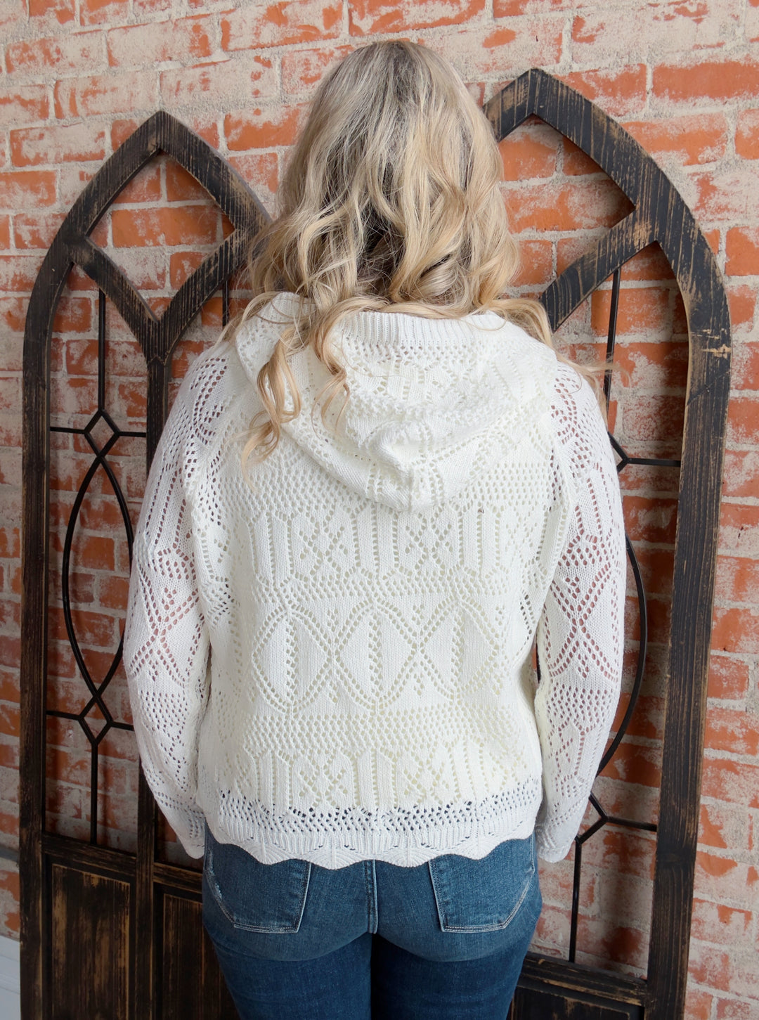 I'm One Call Away Crochet Hoodie