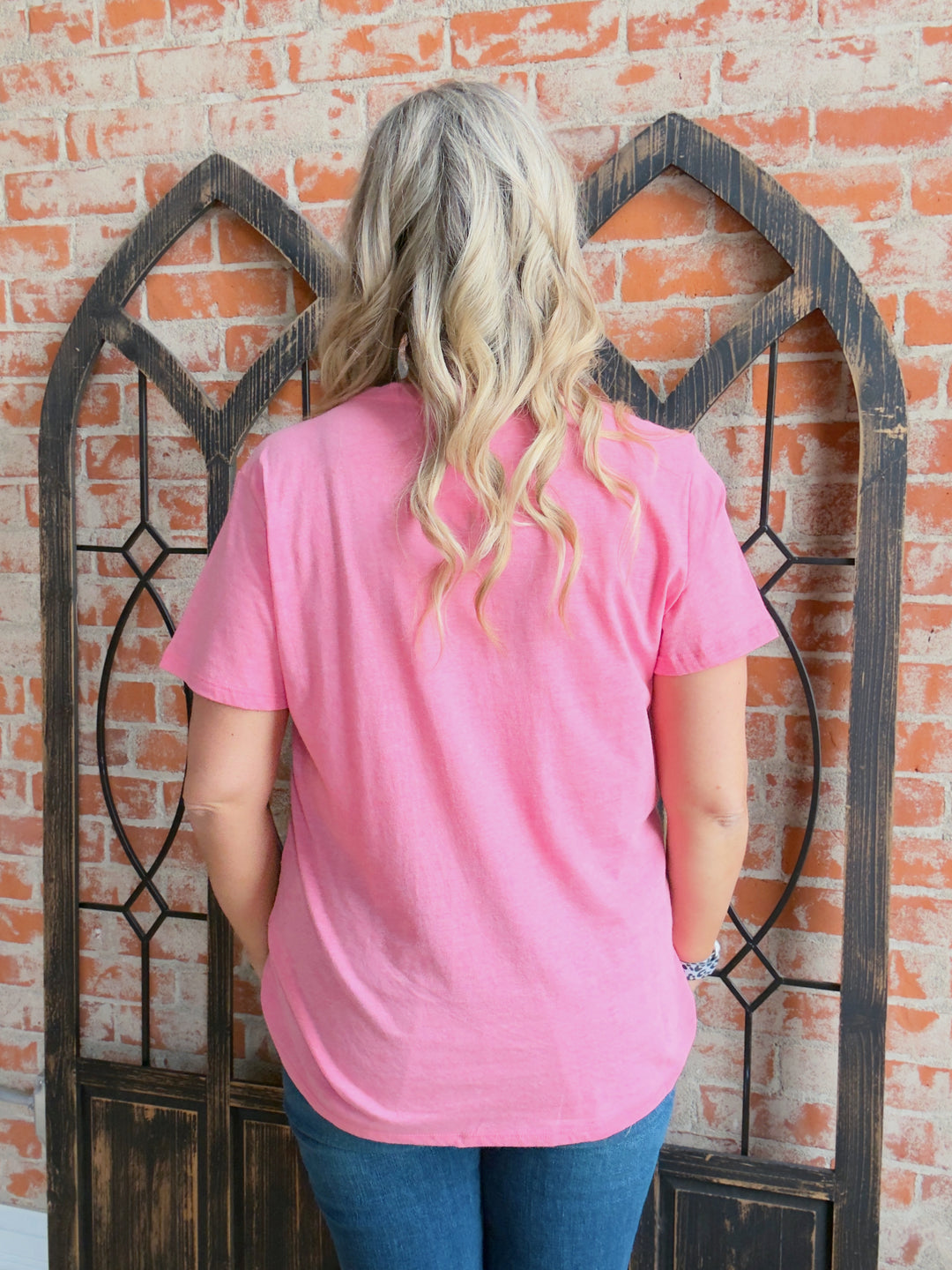 Put My Trust In You Boyfriend Tee-Pink Tones
