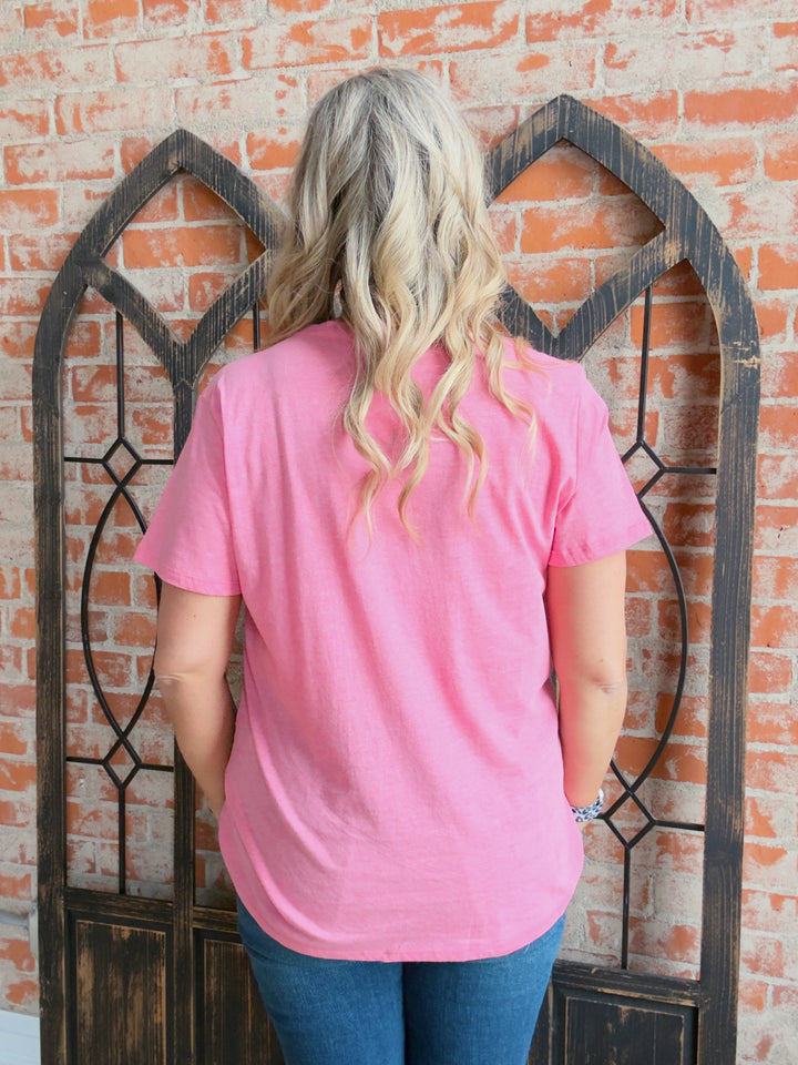 Put My Trust In You Boyfriend Tee-Pink Tones