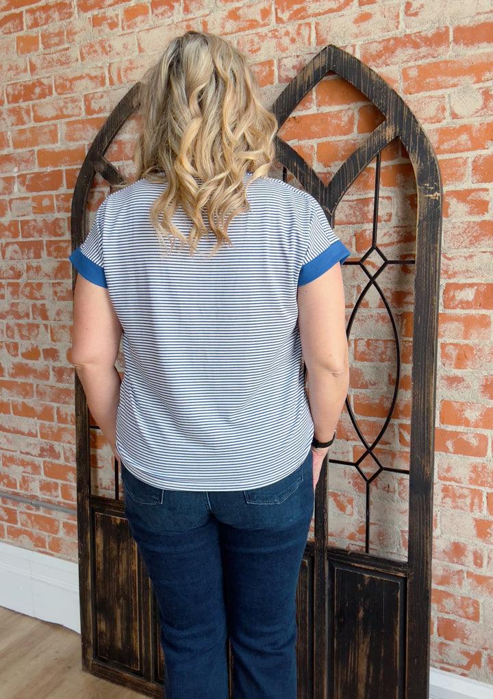 Speaks For Itself Royal Striped Tee