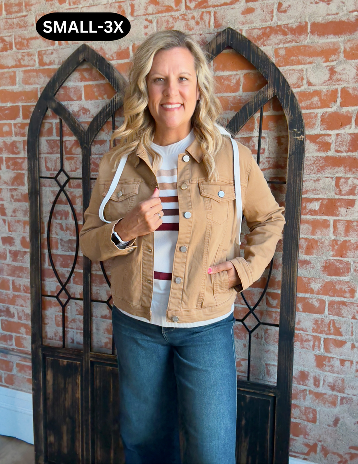 On The Edge Of My Seat Jacket-Camel