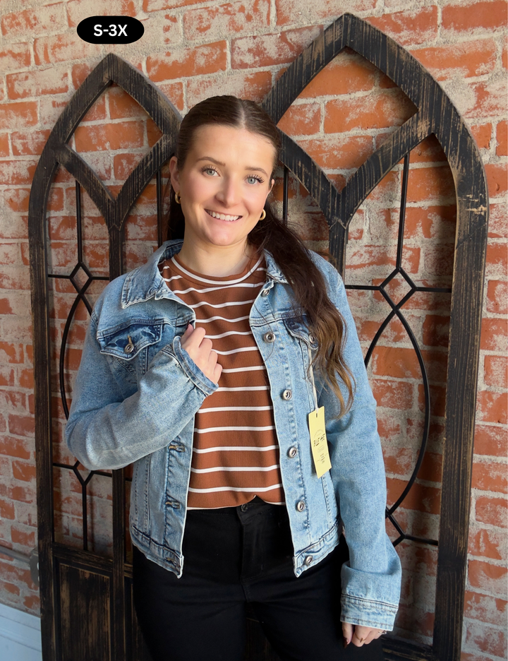 Through The Summer Denim Jacket-Light Wash