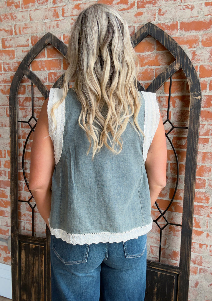 The Sweetest Moment Denim Tank