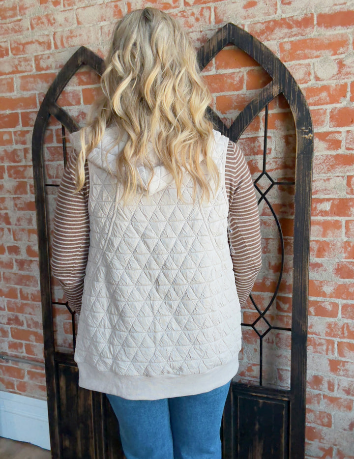 Epic Comeback Long Vest-Cream