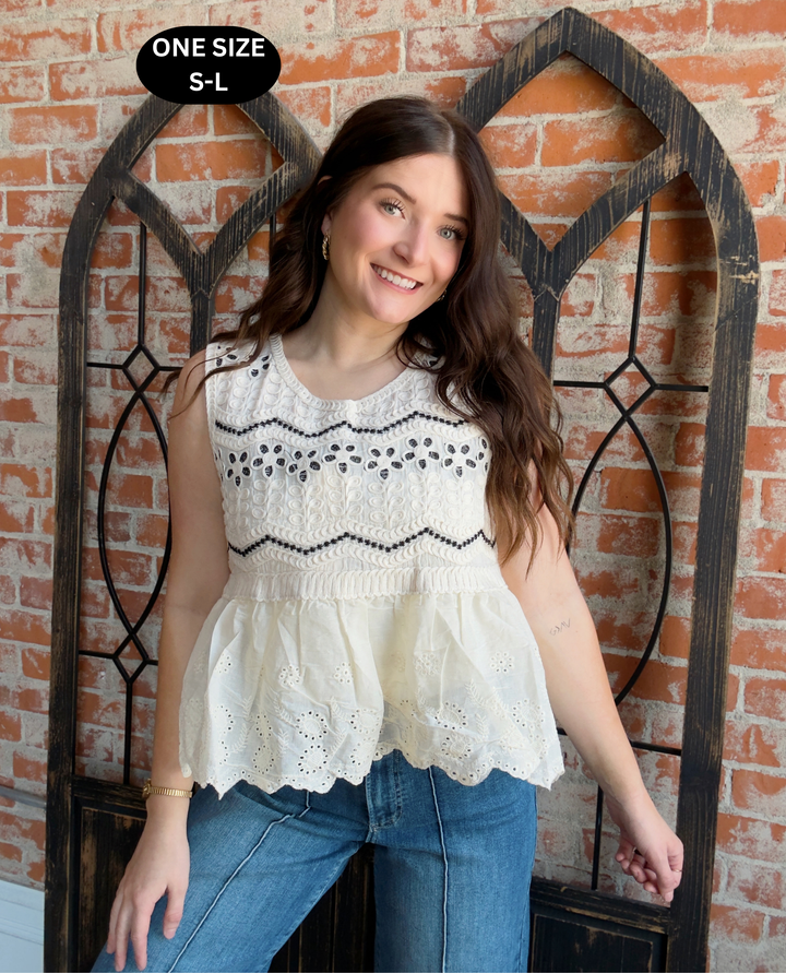 A Great Reminder Floral Crochet Tank
