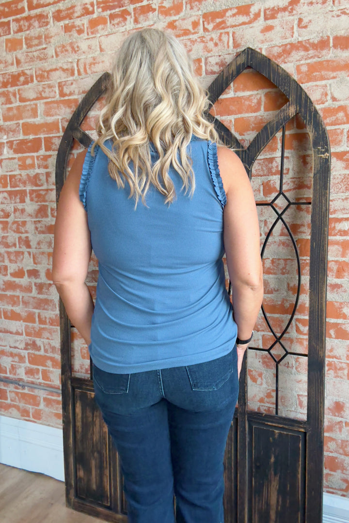 Just Like That Ruffle Tank-2 Colors