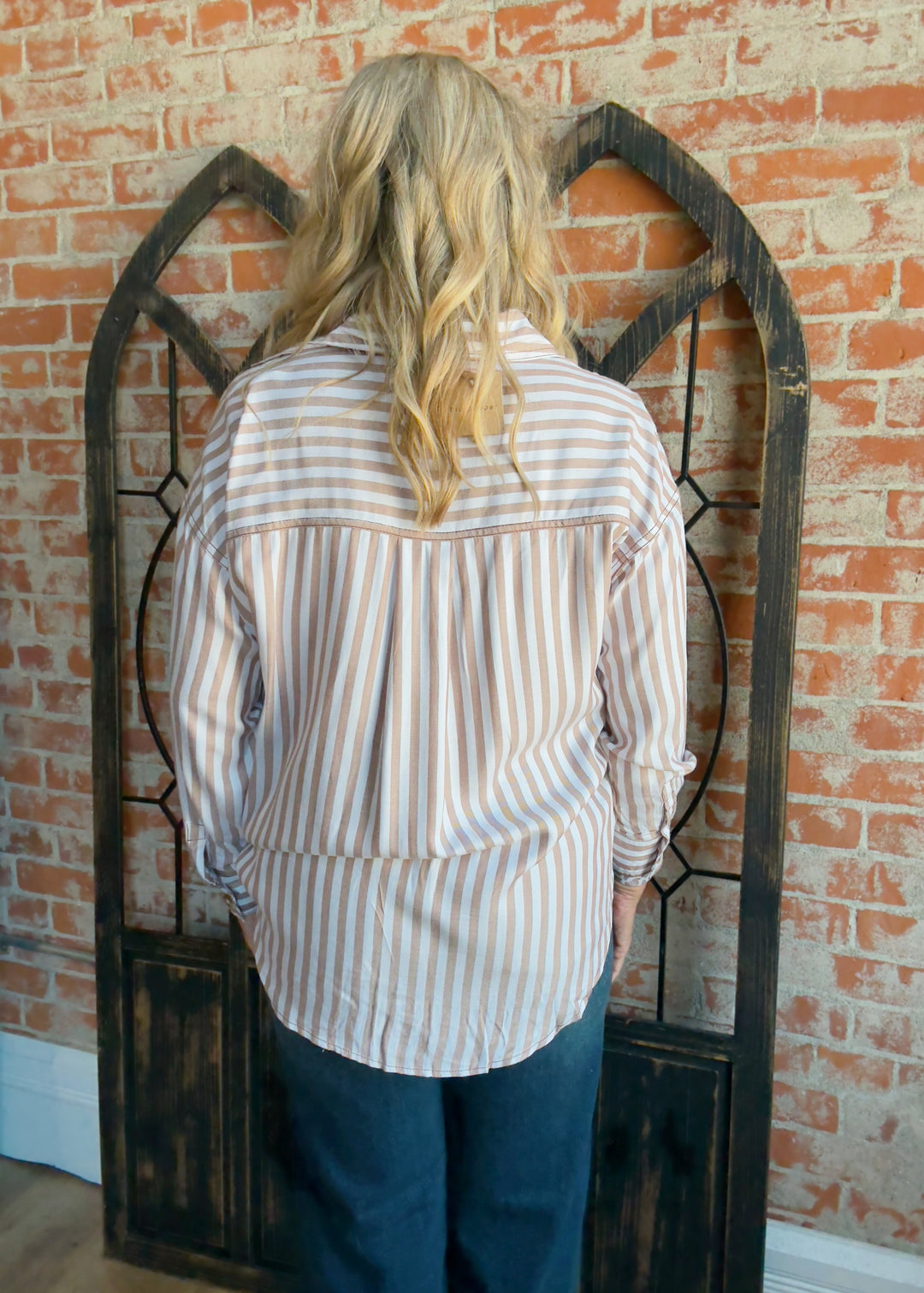 Join Me Pinstriped Blouse
