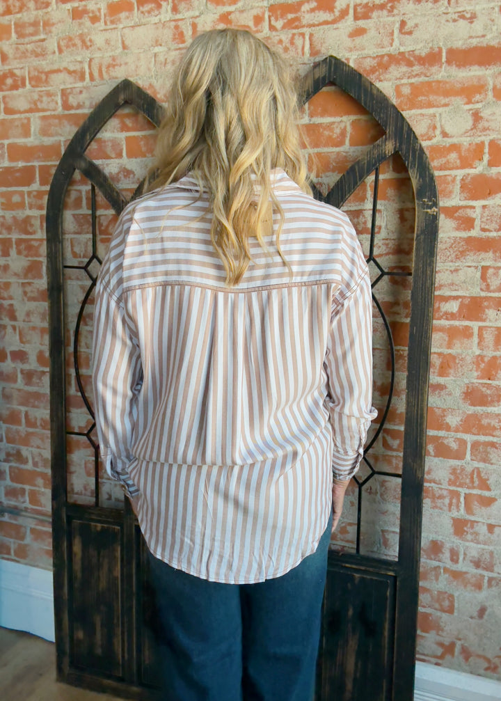 Join Me Pinstriped Blouse