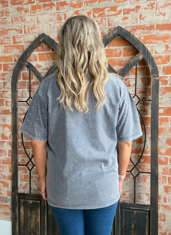 OSU On The Ball Oversized Rhinestone Tee