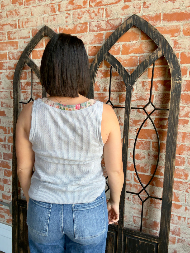 In My Direction Floral Henley Tank
