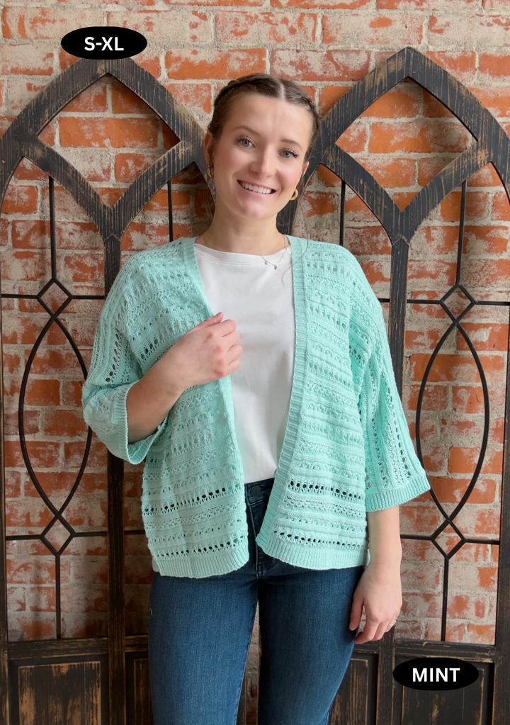 True To You Crochet Sweater Cardigan-2 Colors