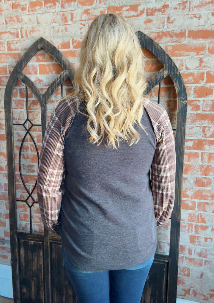 A Plaid Day Ribbed Long Sleeve