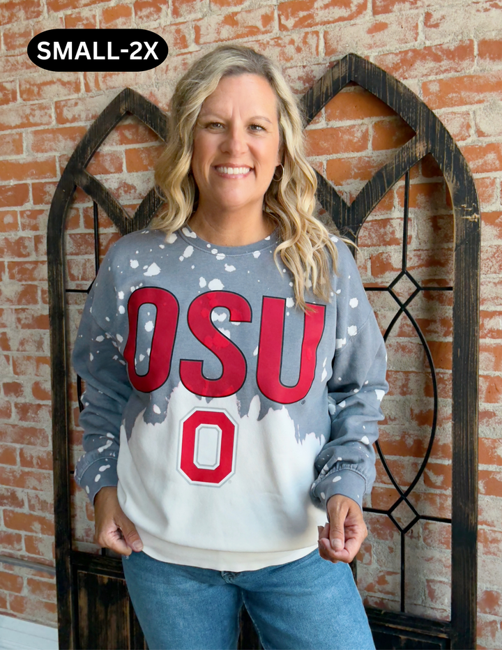OSU Casual Fan Faded Crewneck