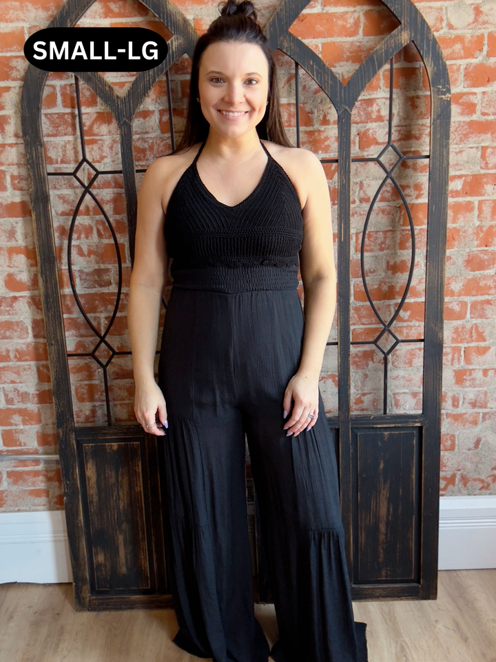 On Vacation Time Crochet Jumpsuit