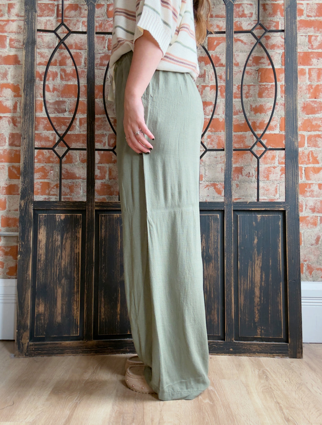 Breathe In Linen Pant-Olive