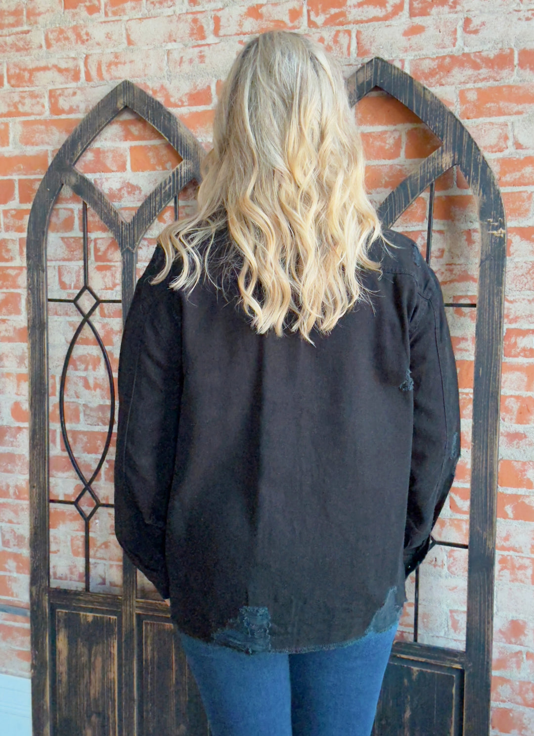 Play Your Cards Right Black Denim Jacket