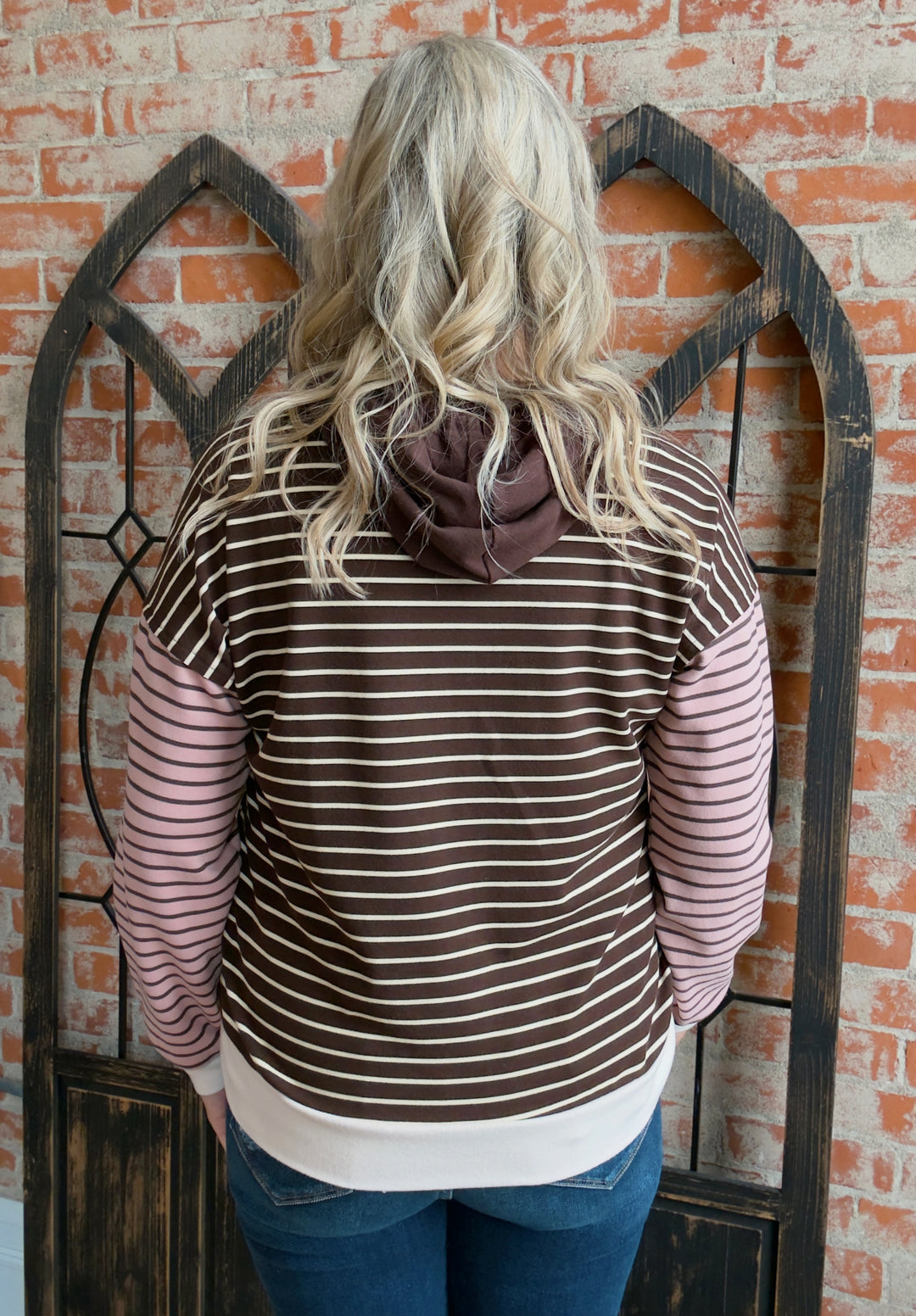Chocolate Covered Strawberry Striped Hoodie