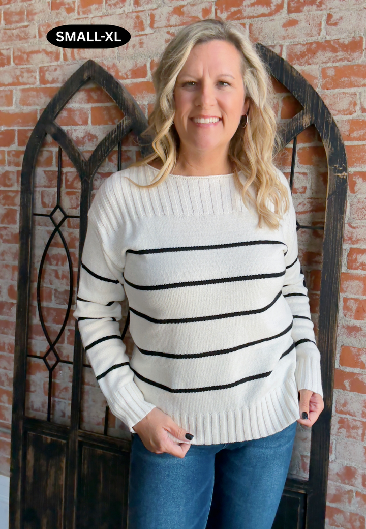 Don't Freeze ME Out Striped Sweater