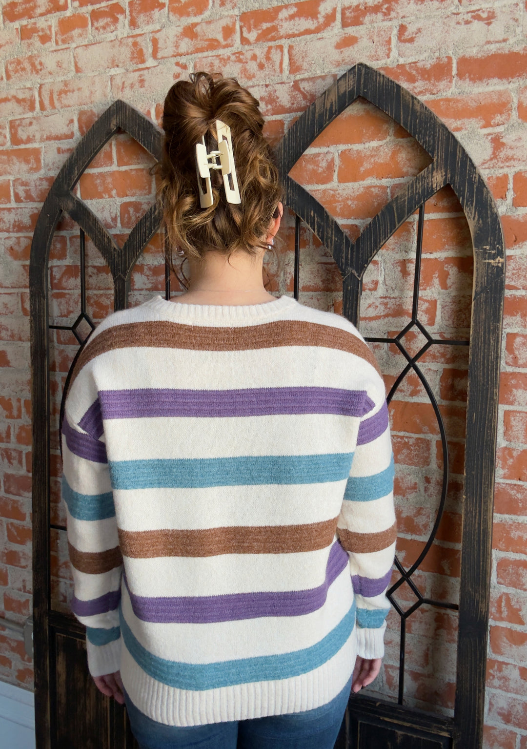 Time Is Ticking Striped Sweater
