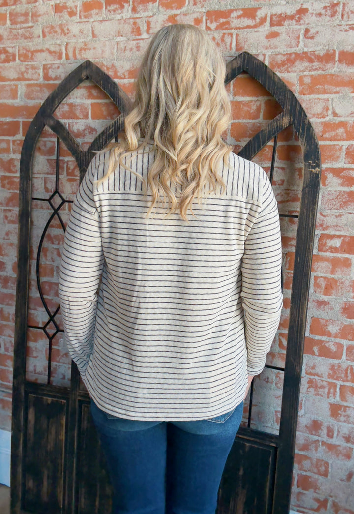 No Regrets Striped Long Sleeve