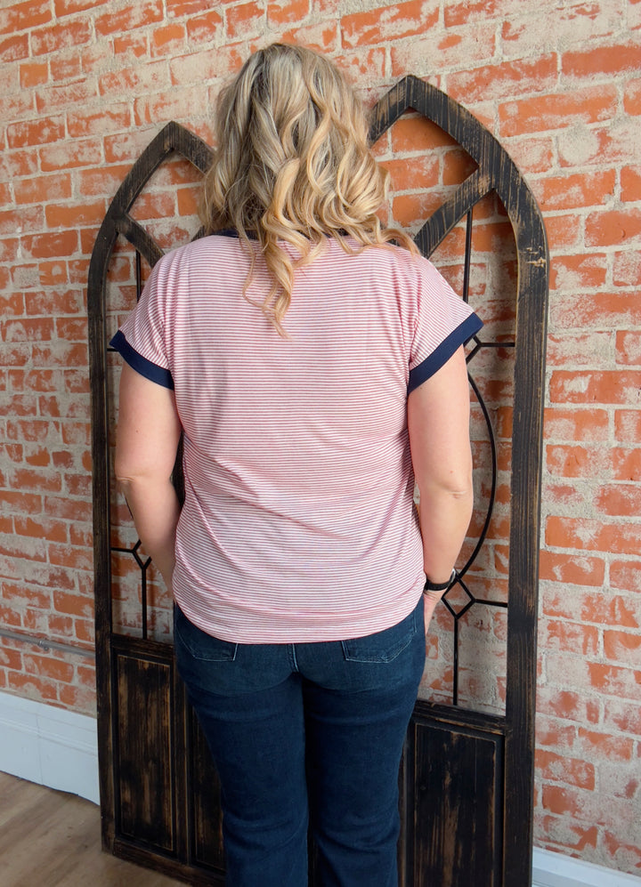 Let The Sparks Fly Striped Tee-2 Colors