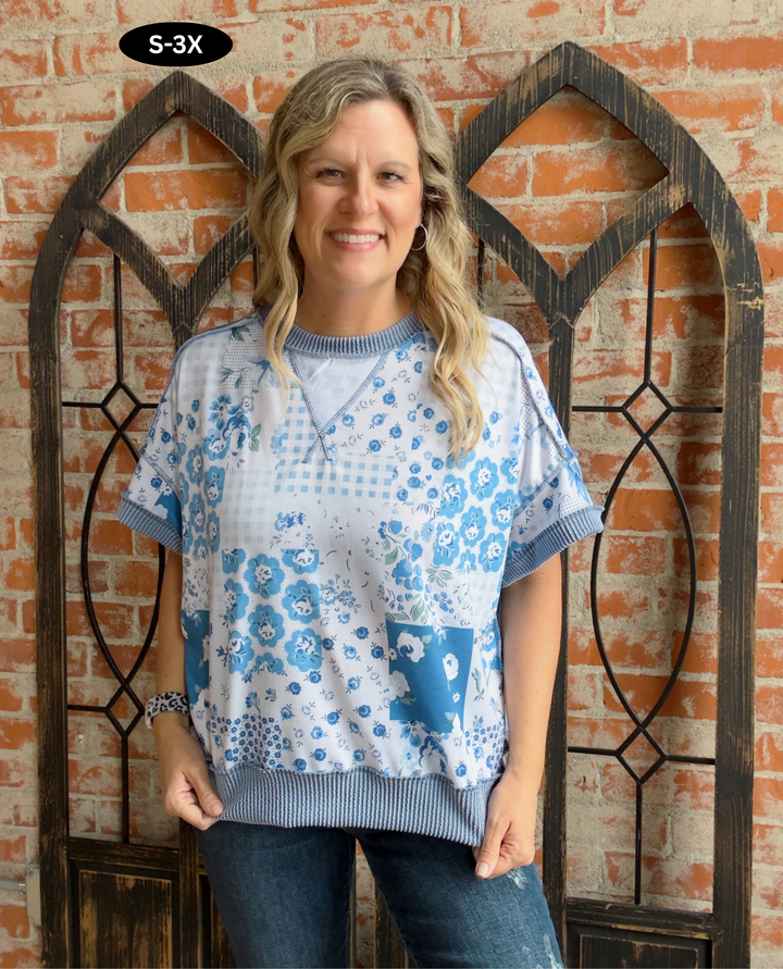 Those Baby Blues Patchwork Tee