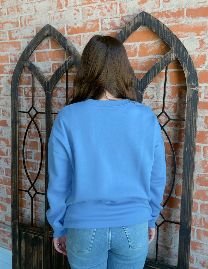 Cozy By The Campfire Crewneck-Blues