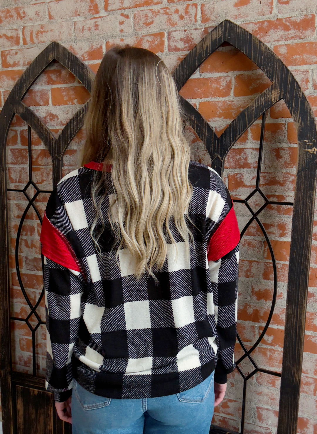 Brings Me Joy Buffalo Check Color Block