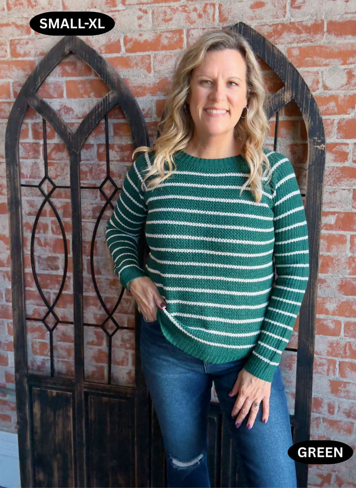 When You Believe Striped Sweater-2 Colors