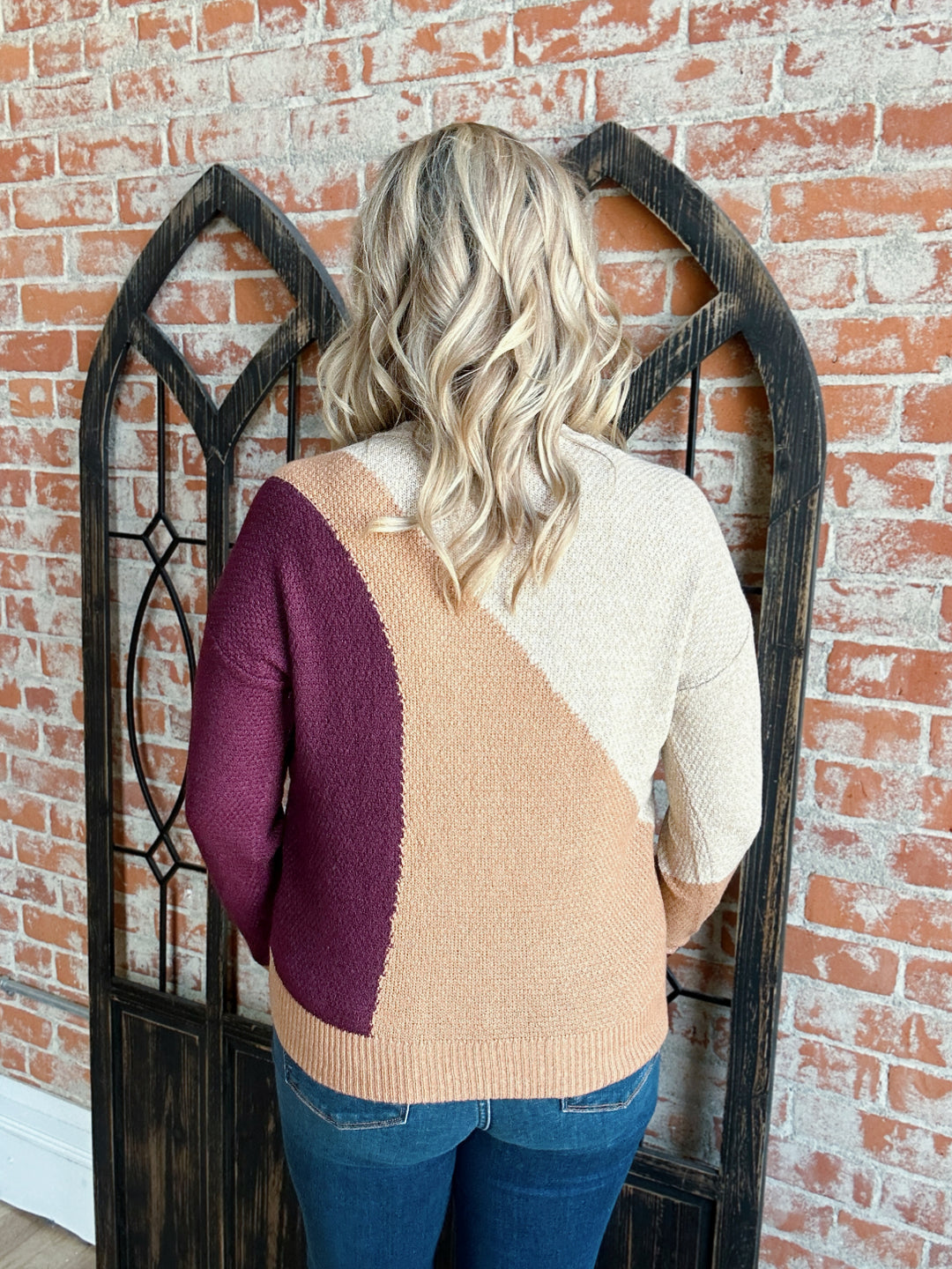 Autumn Waterfall Color Block Sweater-2 Colors