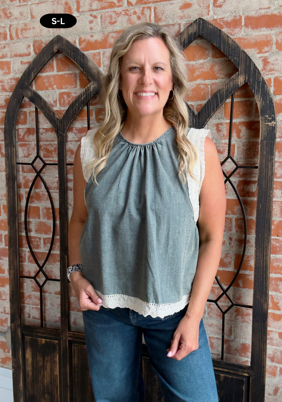The Sweetest Moment Denim Tank