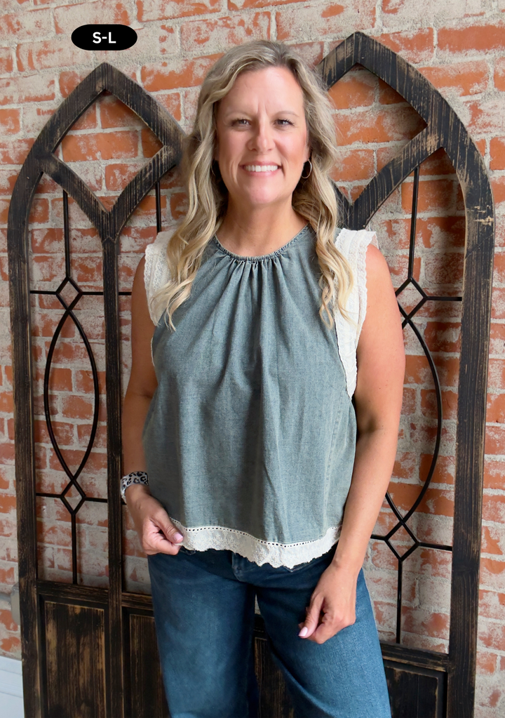 The Sweetest Moment Denim Tank