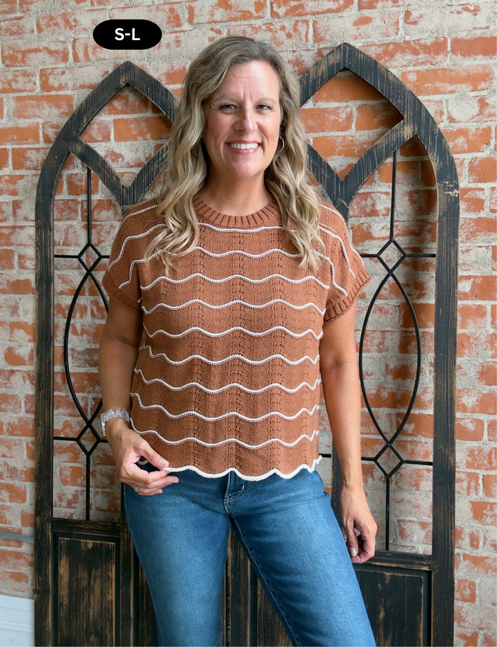 Tell Me More Chevron Stripe Sweater