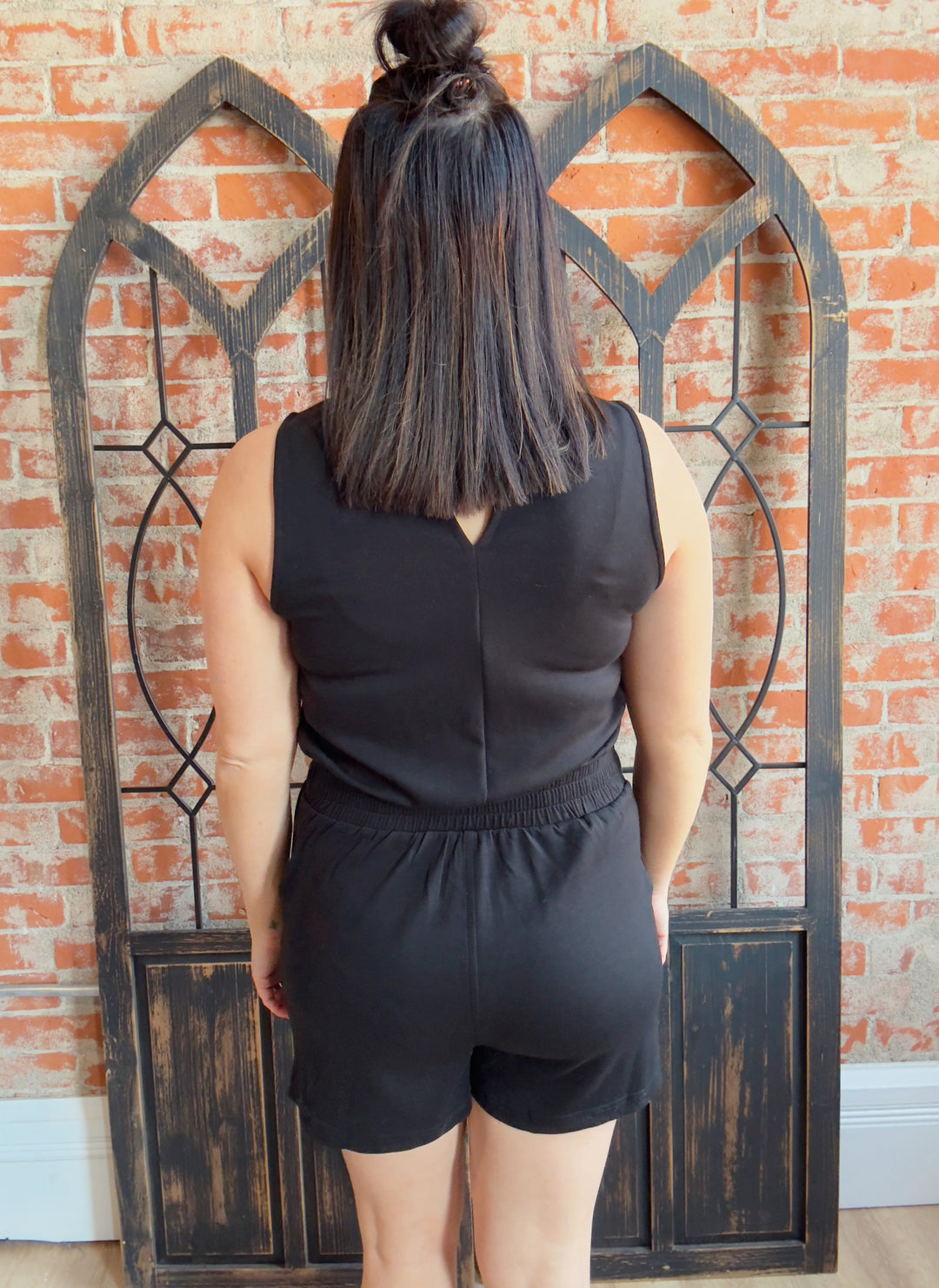 Can't Live Without Black Scuba Romper