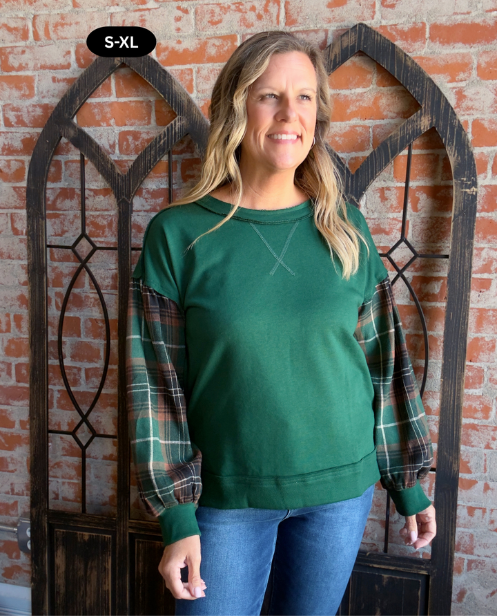 Take Turns Plaid Sleeve