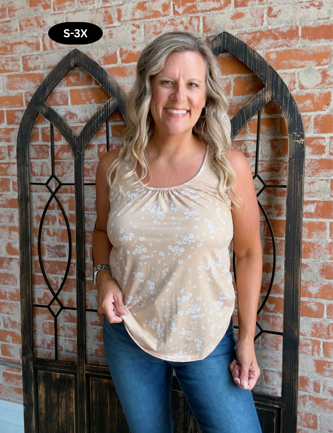 Just In Time Dainty Floral Tank