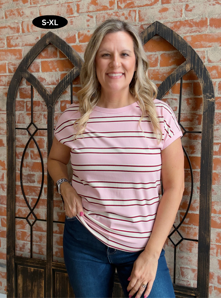 Iced Cherry Striped Tee