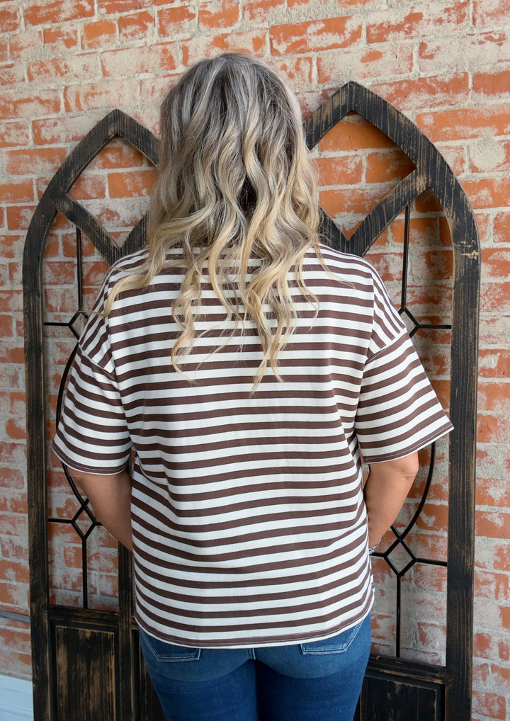 Can't Beat It Striped Tee-Multiple Colors