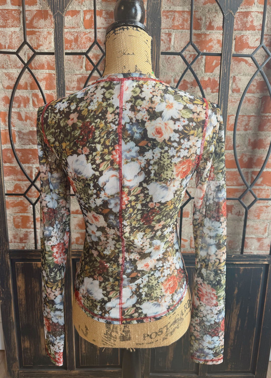 Little Flirt Floral Mesh Long Sleeve