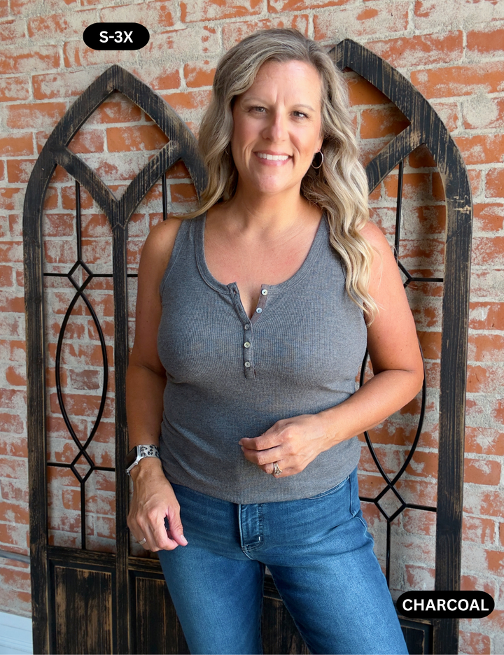 In The Knick Of Time Henley Tanks-2 Colors