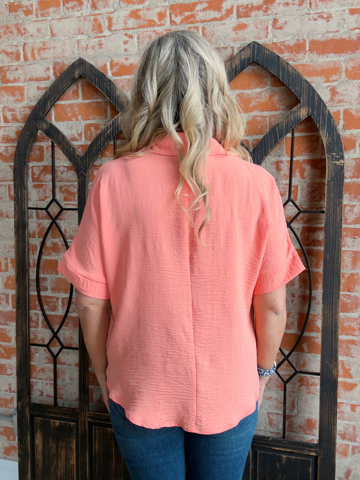 Ready To Make A Move Airflow Blouse-Pink Tones