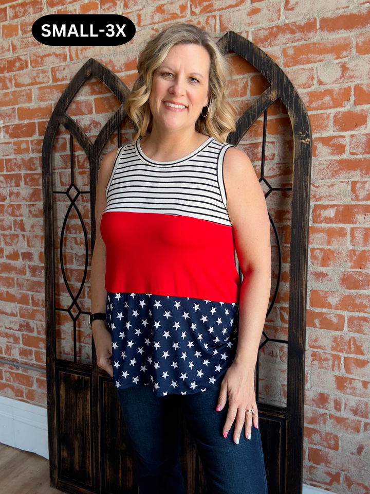 Made To Celebrate Star Color Block Tank