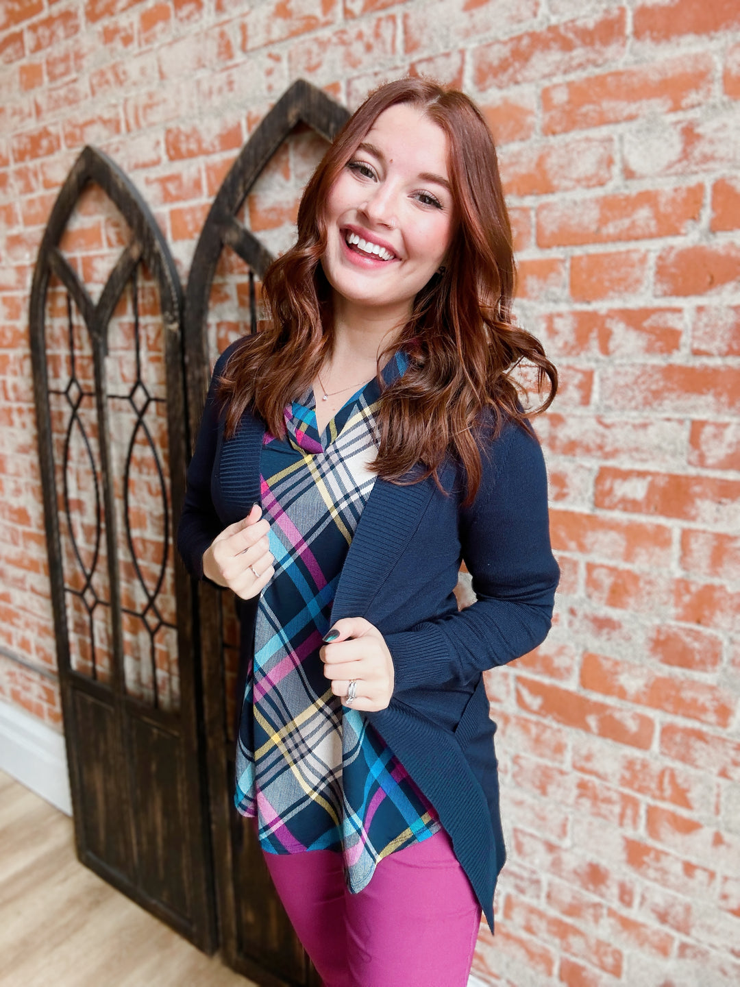 The Many Colors Of Tartan Plaid Lizzy 3/4 Blouse