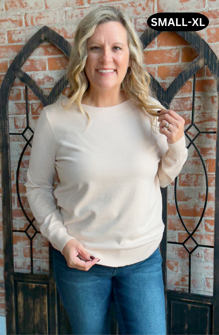 Wait For Me Almond Sweater