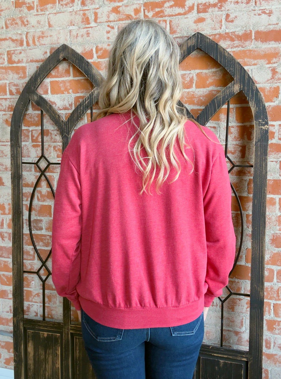 Vintage Flag Crewneck-Red