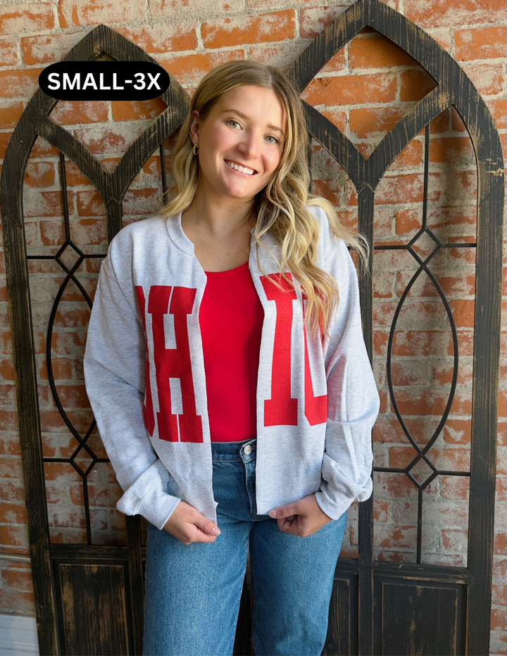 OH-IO Split Sweatshirt Cardi