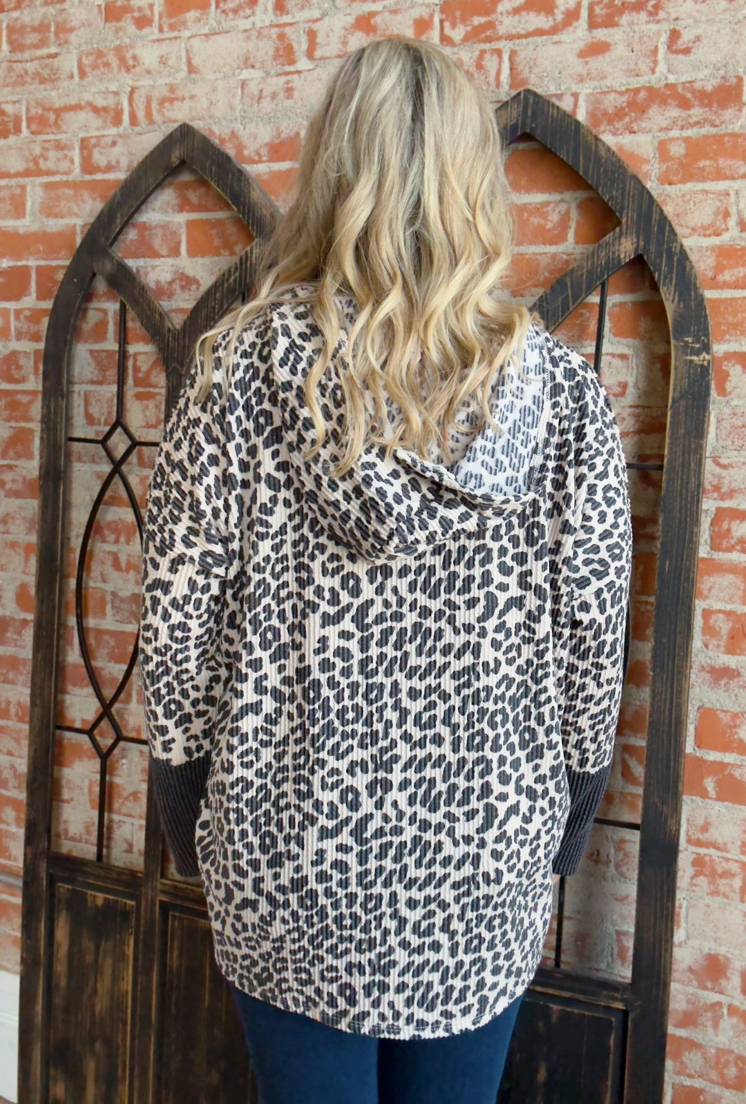 Wild Night In Ribbed Cheetah Tunic Hoodie